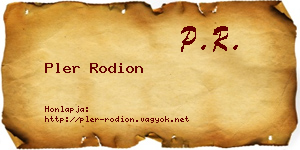 Pler Rodion névjegykártya